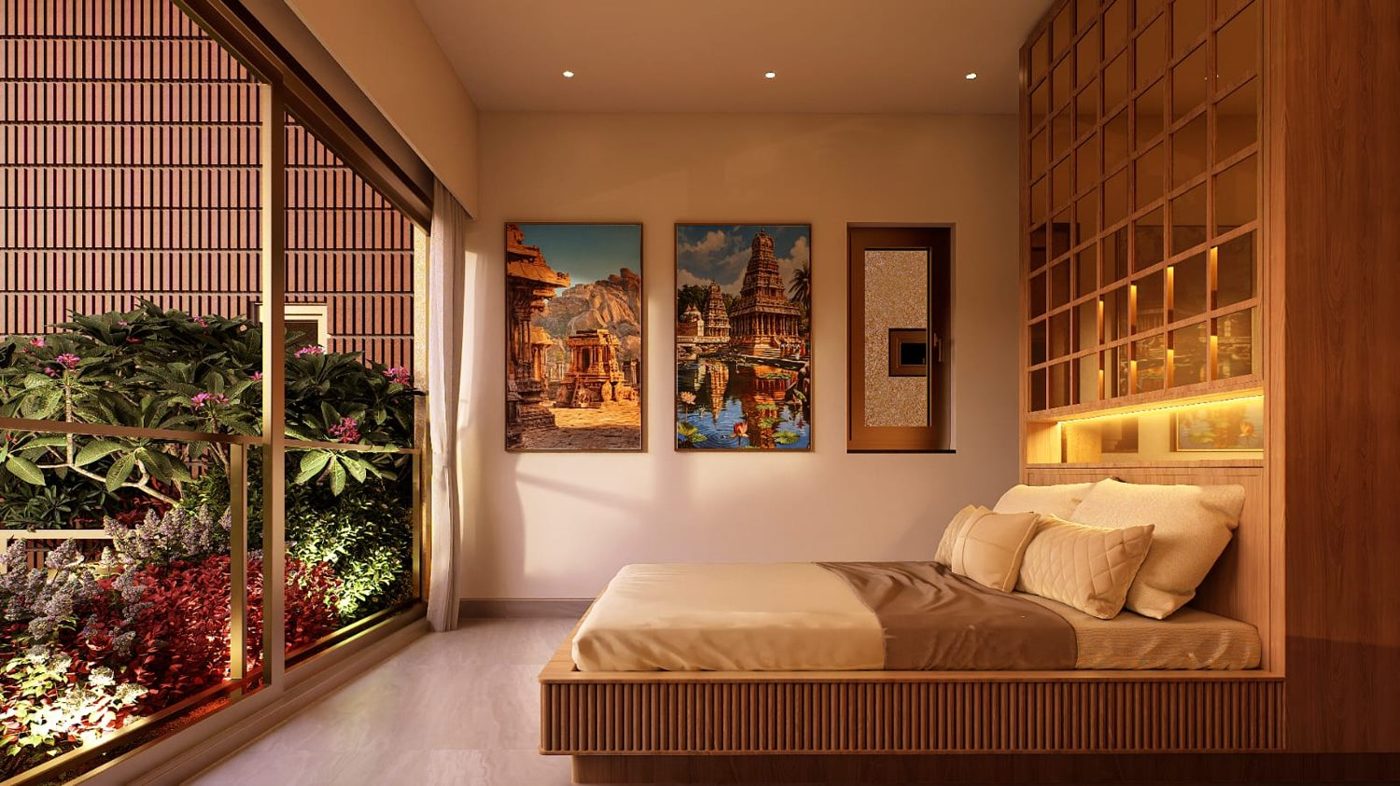 Interior opening to a vertical courtyard — artist's impression